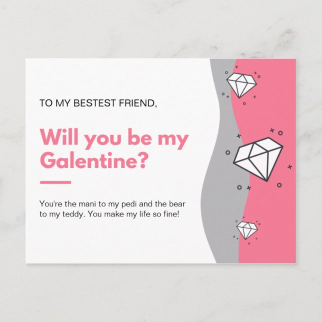 Postal ¿Serás mi Galentine? (Anverso)