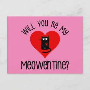 Postal ¿Serás Mi Meowentine? Día de San Valentín