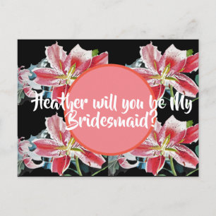 Postal ¿Serás Mi Novia? Postcard floral de Lily