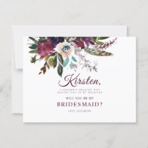 Serás Mi Noviaria Burgundy Floral