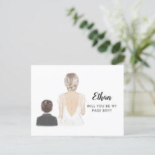 Postal ¿Serás Mi Papel De Propuesta De Niño De Página?