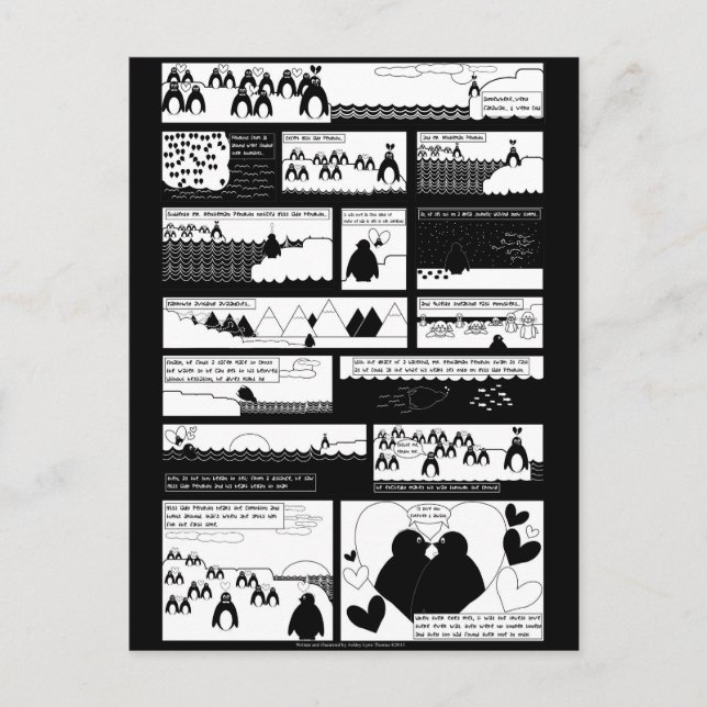 Postal ¿Serás Mi Pingüino? Black BG (Anverso)