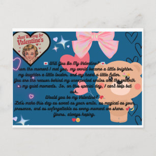 Postal ¿serás mi valentina?