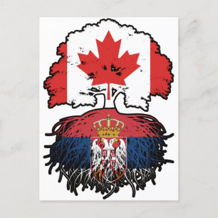 Postal Serbia Bandera de raíces de árbol canadiense serbi