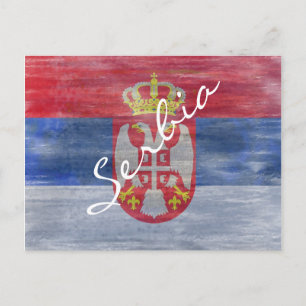 Postal Serbia distressed Serbian flag