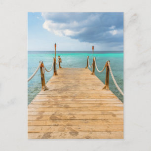 Postal Serena Aruba Largo Muelle de Madera y Dicha Oceáni