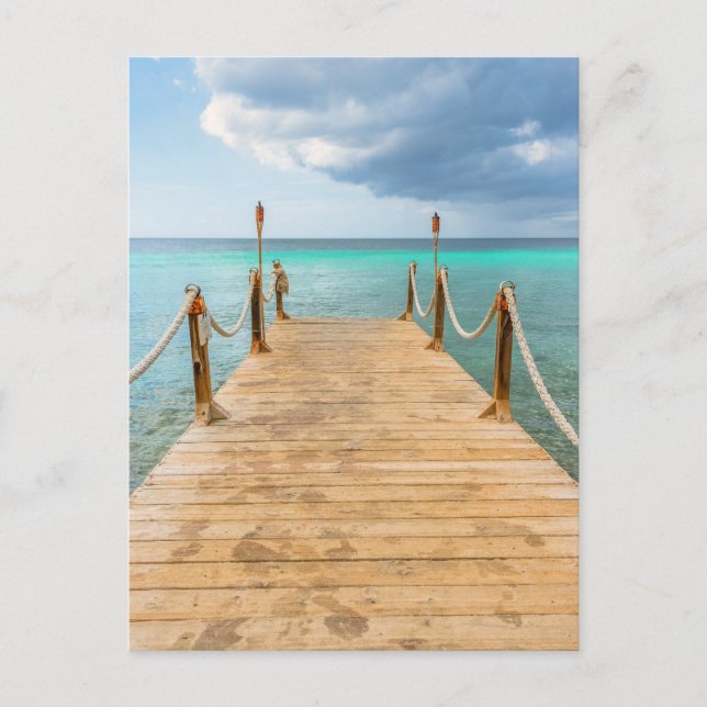 Postal Serena Aruba Largo Muelle de Madera y Dicha Oceáni (Anverso)