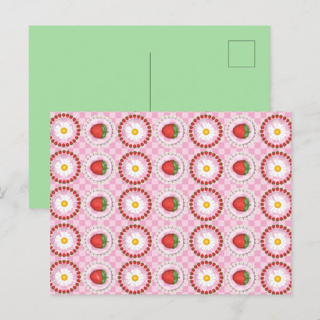 Postal Serenata de Fresa Rosa (Anverso / Reverso)