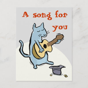 Postal serenata de gato - personalizable