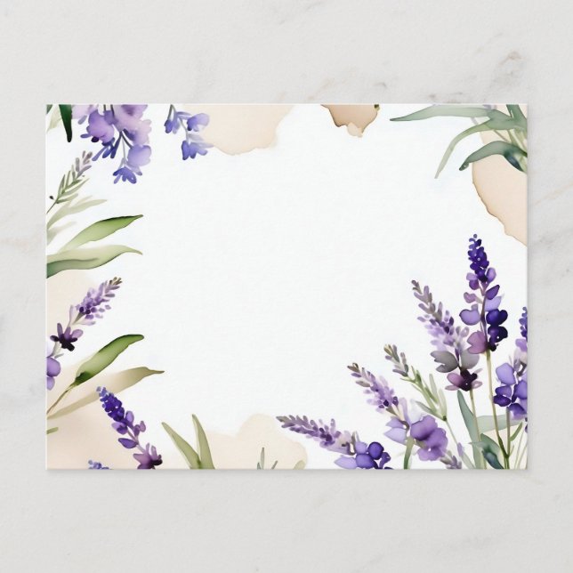 Postal Serene Blooms Watercolor Lavender (Anverso)