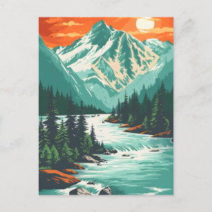 Postal Serene Mountain Stream Art