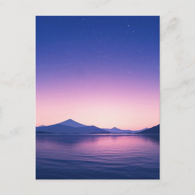 Postal Serene Starry Night Mountain Lake (Anverso)