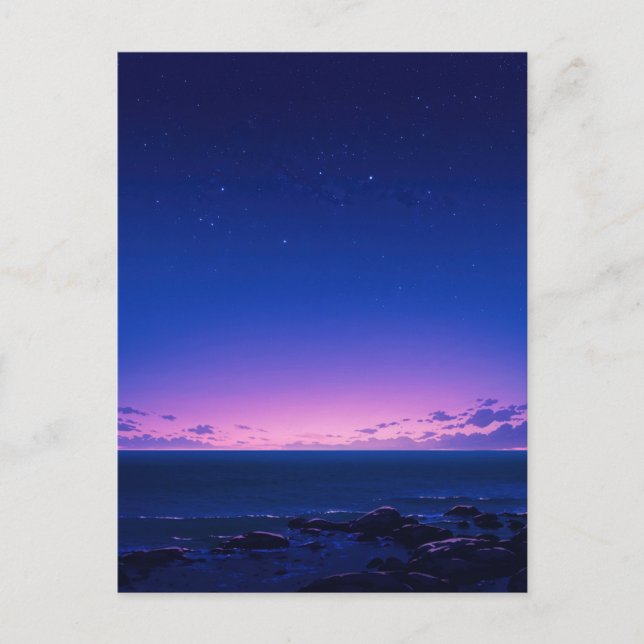 Postal Serene Starry Night Sea Horizon (Anverso)
