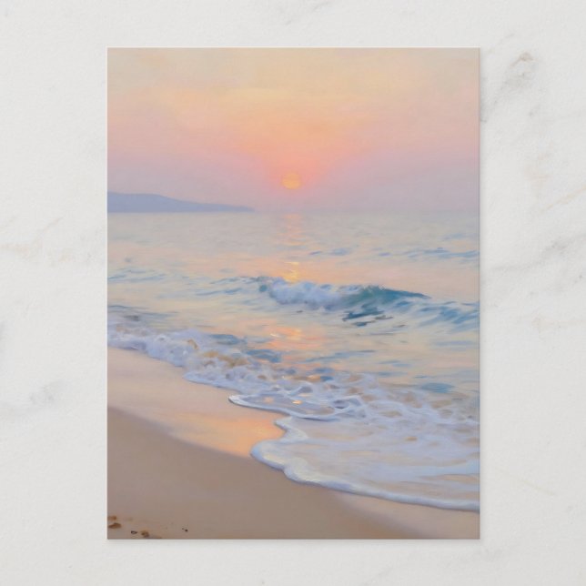 Postal Serene Sunset Beach Ocean Glow (Anverso)