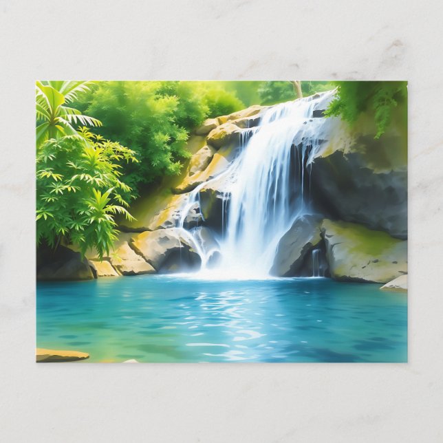 Postal Serene Waterfall Cascading (Anverso)