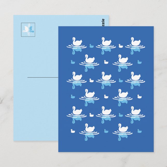 Postal Serene Waters - Diseño del Patrón del Lago Swan (Anverso / Reverso)