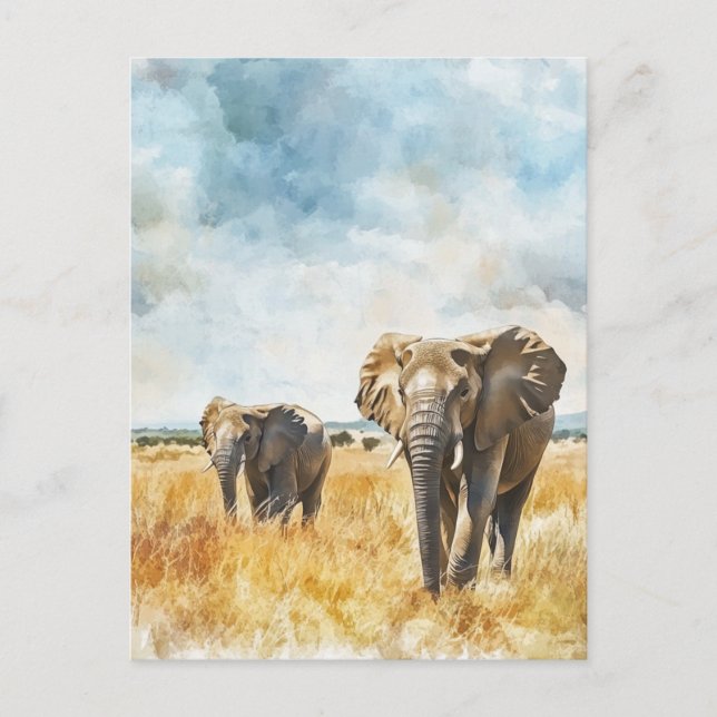 Postal Serengetti Elephants (Anverso)