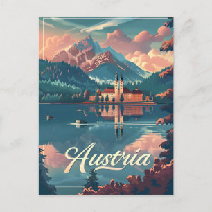 Postal Serenidad de Austria: Montaña a orillas del lago
