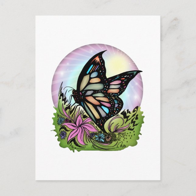 Postal Serenidad de las mariposas (Anverso)