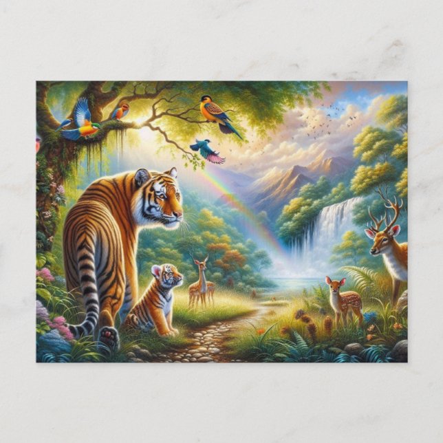 Postal Serenidad en la pintura encantada de los bosques (Anverso)