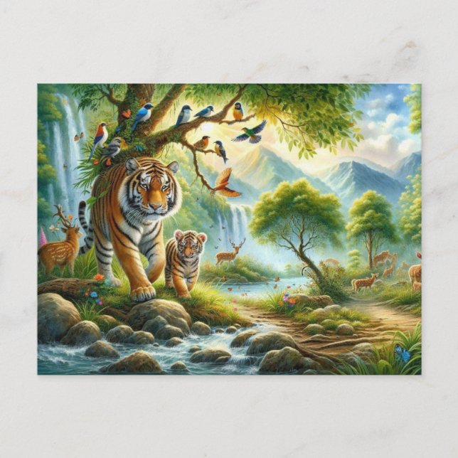 Postal Serenidad en la pintura encantada de los bosques (Anverso)