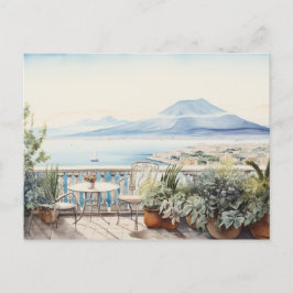 Postal Serenidad Napoli: Impresiones de arte acuarela dig