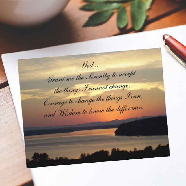 Postal Serenity Prayer Naranja Seascape Sunset (Subido por el creador)