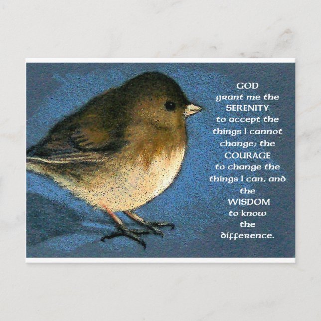 POSTAL SERENITY PRAYER Y JUNCO ARTWORK (Anverso)