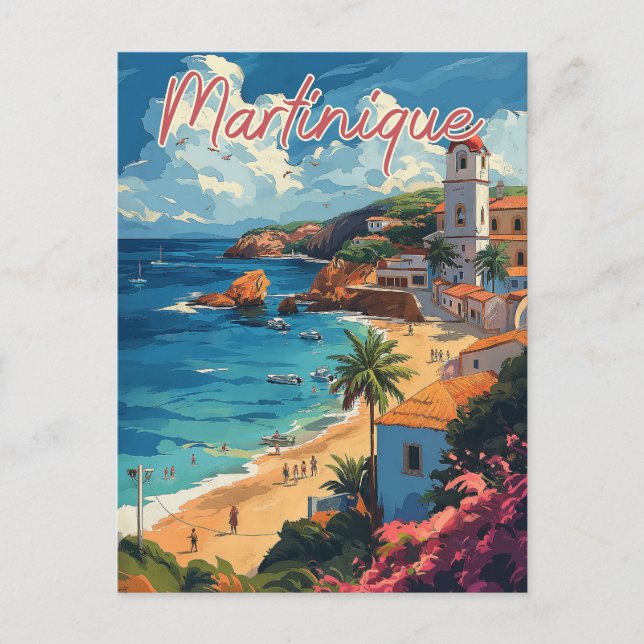 Postal Sereno paisaje de playa de Martinica (Anverso)