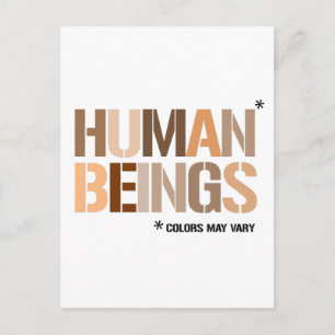 Postal SERES HUMANOS: Los colores pueden variar