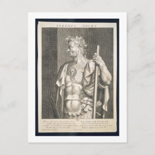 Postal Sergius Galba Emperador de Roma 68 AD grabado por 