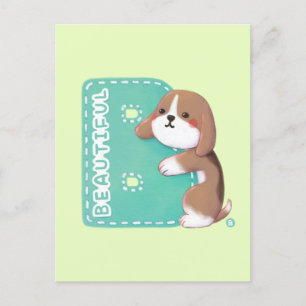Postal Serie Alphabet: "B" Hermoso Ilustracion Beagle