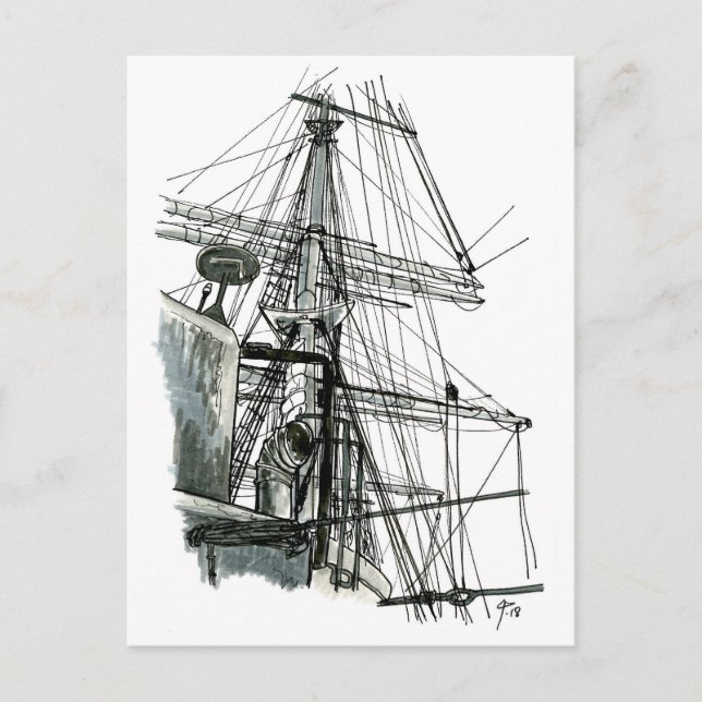 Postal Serie de Barcos Azotados #6 (Anverso)