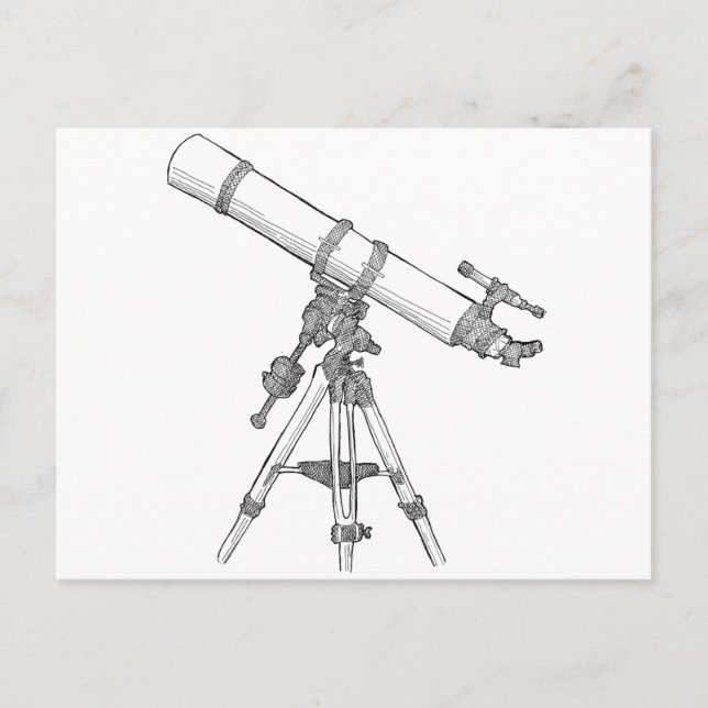 Postal Serie de dibujo del telescopio (Anverso)