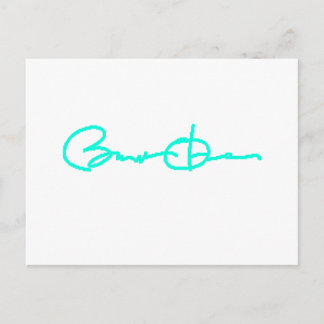 Postal Serie de firmas Barack Obama (azul claro)