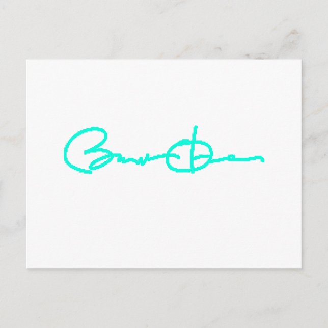 Postal Serie de firmas Barack Obama (azul claro) (Anverso)