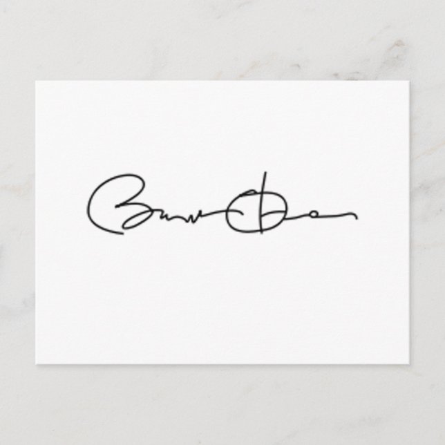 Postal Serie de firmas Barack Obama (negro) (Anverso)