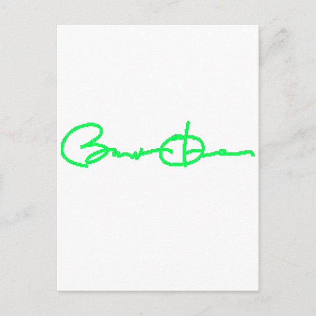 Postal Serie de firmas Barack Obama (verde) (Anverso)