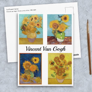 Postal Serie de girasoles de Vincent Van Gogh