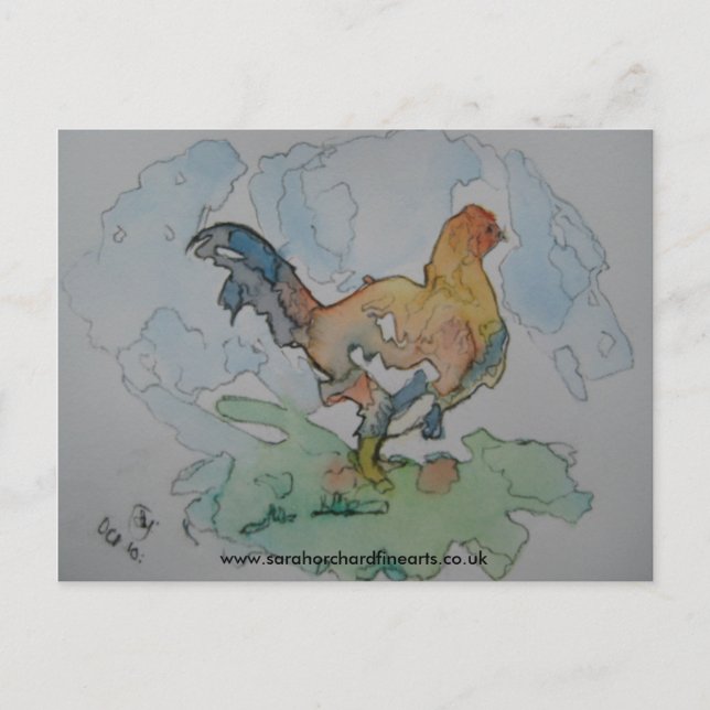 Postal Serie de Jigsaw - 'Pollo en la granja' 2010, www.. (Anverso)