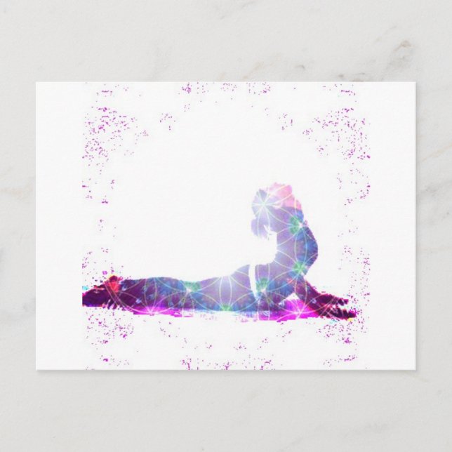 Postal Serie de la actitud de la yoga del universo de la (Anverso)