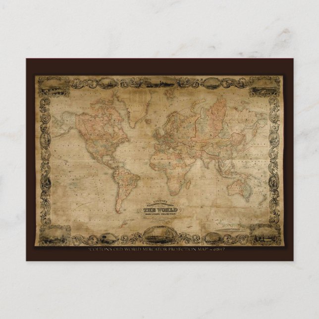 Postal Serie de mapas antiguos (Anverso)