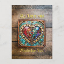 Serie de Steampunk Heart de Vidrio Manchado Rojo y