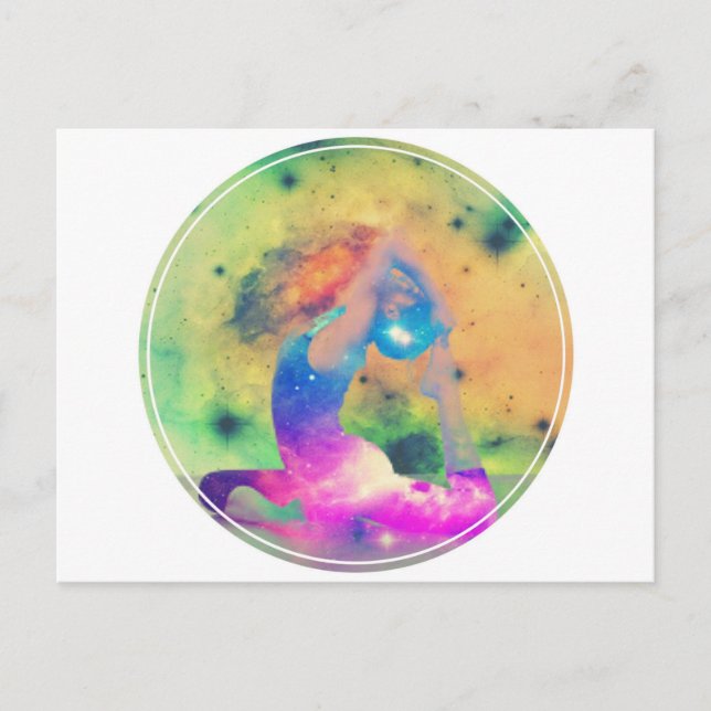 Postal Serie de Yoga Universo King Pigeon (Anverso)