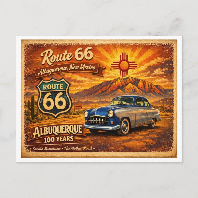 Postal Serie del Centenario de la Ruta 66 – (1 de 6) (Anverso)