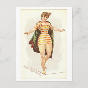 Postal Serie femenina fuerte #23: Acrobat Vintage