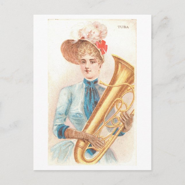 Postal Serie femenina fuerte #36: La cosecha de Tuba Play (Anverso)