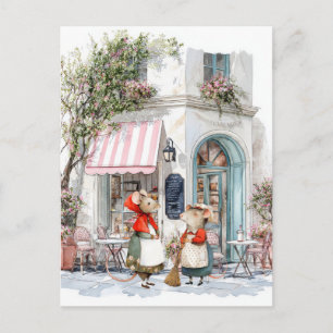 Postal Serie Life in Mice Town - Las damas hablan