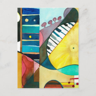 Postal Serie musical - pistas de la guitarra