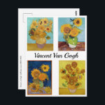 Postal Serie Vincent Van Gogh Sunflowers<br><div class="desc">Envases con doce girasoles,  tres girasoles,  seis girasoles y quince girasoles (1888-1889)</div>